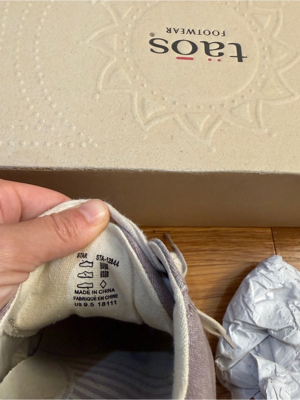 Taos Star Sneakers in Star Mauve/Lilac Canvas Shoes - US Womens Size 9.5 - Picture 2 of 9